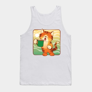 Morning Coffee Cat Tank Top